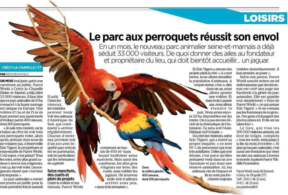 Le Parisien: Parrot World réussit son envol