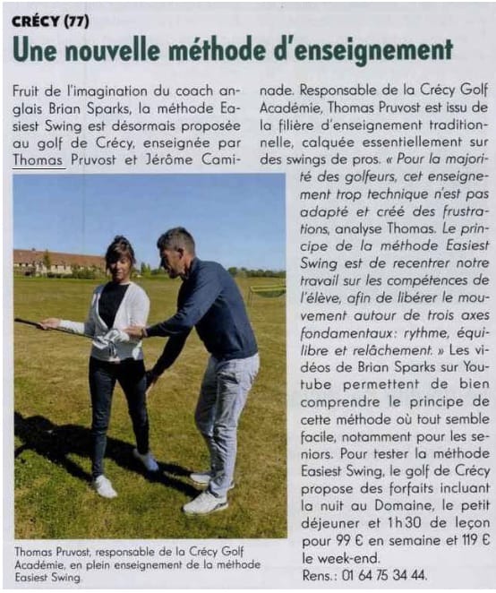 Golf Magazine : Easiest Swing au Domaine de Crécy
