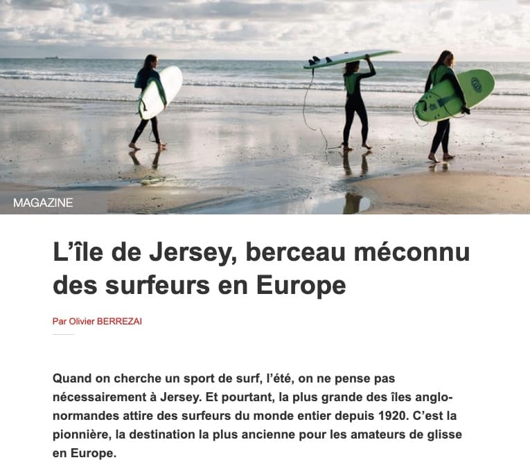 Ouest France : Jersey berceau du surf